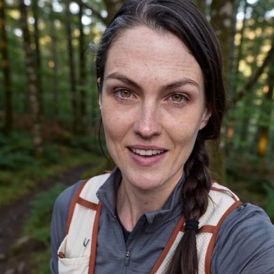 Tam Rook smiling on a forest trail